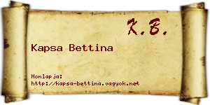 Kapsa Bettina névjegykártya